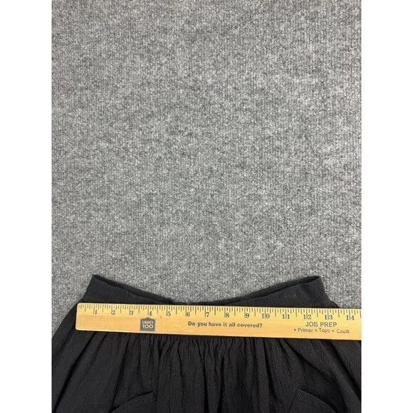 Carven Skirt Women's 36 Black Flared Cotton Blend Zip Back Pockets - Picture 6 of 7